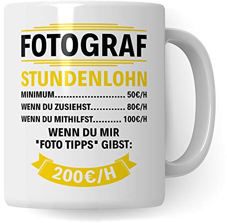Pagma Druck Geschenk für Fotografen Becher, Tasse Fotograf, Kaffeetasse Fotografieren Spruch Objektiv Kameramann, Foto Kaffeebecher Photograf