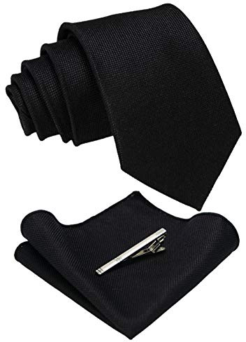 JEMYGINS Cravate Homme en Coton à Carreaux Multicolores et Pinces à cravate et Carre de poche Ensemble Compris boîte