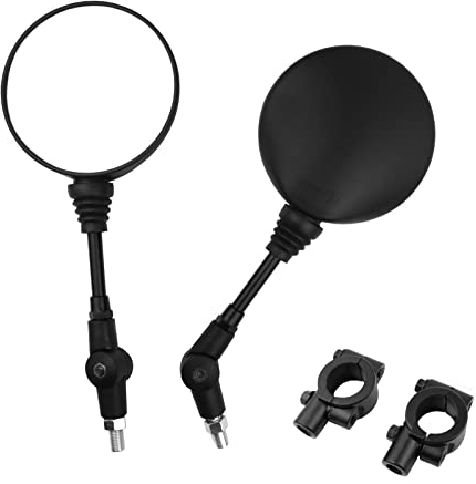 Moto Specchietto Retrovisore Omologati Universali, Specchietti Manubrio Pieghevoli Alluminio M10 per Street Bike Sport Bike Scooter Cruiser Moto - 1 paio, Nero