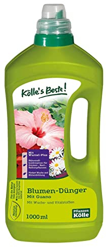 Kölle's Beste Blumen-Dünger mit Guano 1 l, Flüssigdünger für Blumen, Düngemittel, Düngung, Kölle's Beste