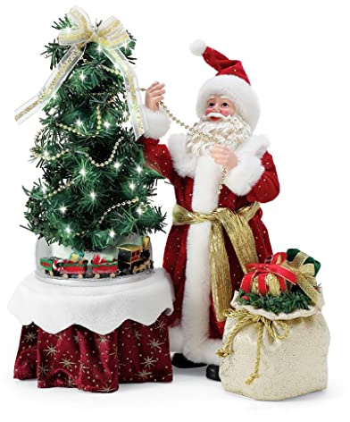 Department 56 Possible Dreams Ensemble de Figurines Père Noël et Train de Vacances illuminés par Un Arbre Multicolore 35,6 cm