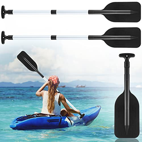 Trader 2 Pack Boat Canoe Paddles Telescoping Collapsible Oar Aluminum 21.3-41.7 in Kayak Paddles Adjustable Length for Kayak Inflatable Dinghy Water Sport Boat Accessories(Black)