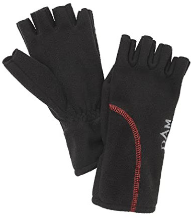 DAM Windproof Half Finger Gloves, Angelbekleidung, Angelhandschuhe, Unisex, Schwarz, Extra Large