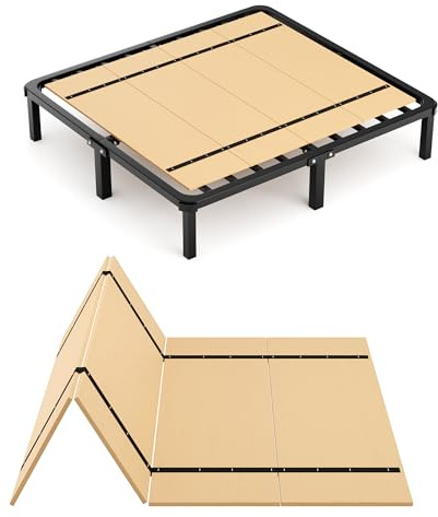 Imperius Foldable Box Spring, Bunkie Board, Bed Support Slats, Bed Boards for Under, Full 60 x 48 in