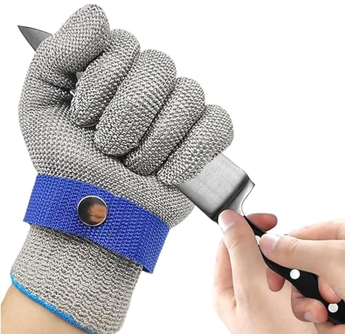 Txeouse Gant Anti Coupure Cuisine Protection Niveau 9 Gants de Travail Gants à Huitres Gant Protection Cuisine pour Filet de Poisson, Découpe de Viande, Mandoline, D'huîtres et Sculptu (L)
