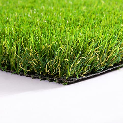 Steffensmeier Kunstrasen Rasenteppich Florida Meterware | wasserdurchlässig UV- Beständigkeit für Balkon für Balkon, Terrasse, Garten | Grün, Größe: 1