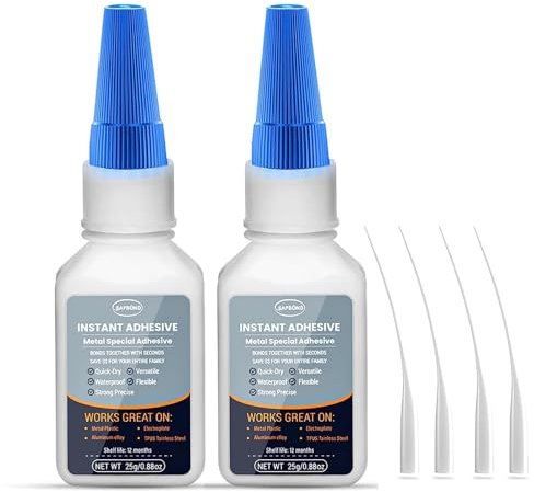 2-PCK 50g Metal Glue - Heat Resistant, Clear Glue with Precise Nozzle,for Bonding, Suitable for Repairing Surface Cracks and Fractures in Metals