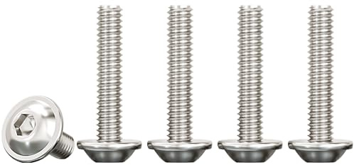 Drenky Vis à Tête Cylindrique à Six Pans Creux, M4x25mm Boulon à Hexagonale Acier Inoxydable A2 V2A à Métaux pour Les Connexions Mécaniques, 50 Pièces