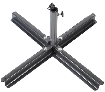 Base per ombrellone a Croce, Base per ombrellone da Esterno, Resistente, Portatile, Pieghevole, Supporto a Croce, per Spiaggia, Prato, Giardino