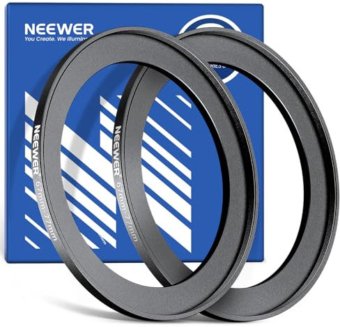 Neewer 67-77mm Step Up Ring Adapter (2 Pack) with Cleaning Cloth, Ultra Slim Aluminum Alloy Lens Filter Adapter Ring for 67mm Camera Lens to Use 77mm Filter