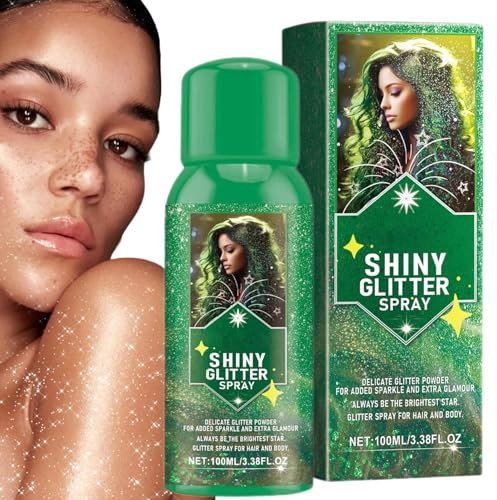 Spray pailleté pour cheveux et vêtements | Spray temporaire à paillettes pour le corps, finition brillante, paillettes scintillantes pour cheveux et peau