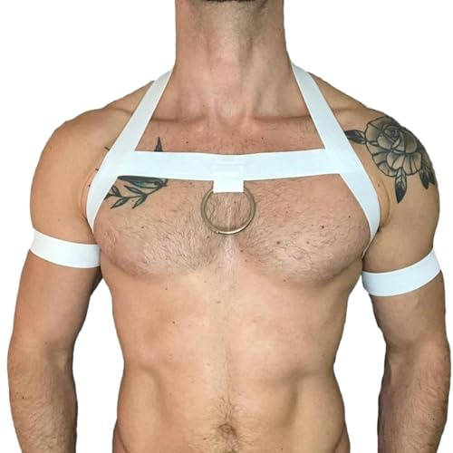 Herrrem sele bälte kropp kedja nylon elastiskt spänne nattklubb cosplay goth rave kläder tillbehör