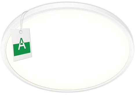 Bzavor LED Deckenlampe Effizienzklasse A 210lm/w 4000K 11W 2600lm,Rund Ø30cm LED Deckenleuchte Flach IP54 Wasserfest Lampe Panel für Küche Wohnzimmer Badezimmer Flur Schlafzimmer, Weiß, Ultra Dünn