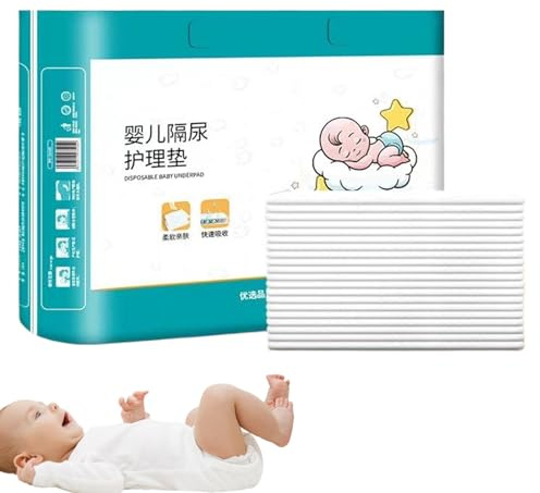 Fasciatoio Portatile per il Cambio,Rivestimenti Impermeabili Antifuoriuscita - 40 Pezzi Cuscini per Cambio ad Assorbimento Rapido - Ideale per Neonate Casa Viaggi Auto Escursioni Spostamenti