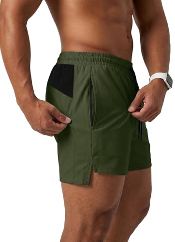 Muscle Cmdr Pantalones Cortos Hombre – Shorts de Running con Bolsillos de Cremallera