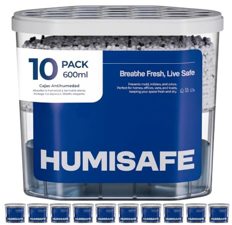 Cajas Antihumedad | PACK X10 600ml | Deshumidificador armario | Antihumedad armarios | Antihumedad habitacion | Absorber humedad casa armarios | Humedad armario | Deshumidificador habitacion