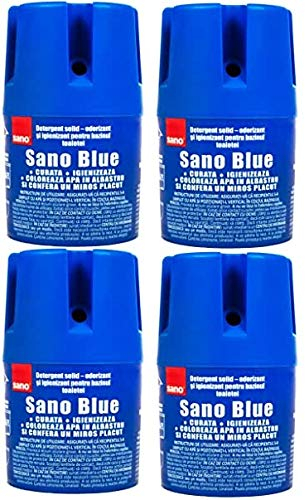 Sano Blue Water Toilet Bowl Cleaner Long Lasting Air Freshener WC Tablet Pack of 4