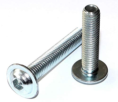 Flachkopfschrauben mit Innensechskant und Flansch M6x10 DIN 7380-2 Stahl verzinkt 10.9 Stückzahl 25 Linsenkopfschrauben Linsenschrauben Rundkopfschrauben Flanschschrauben