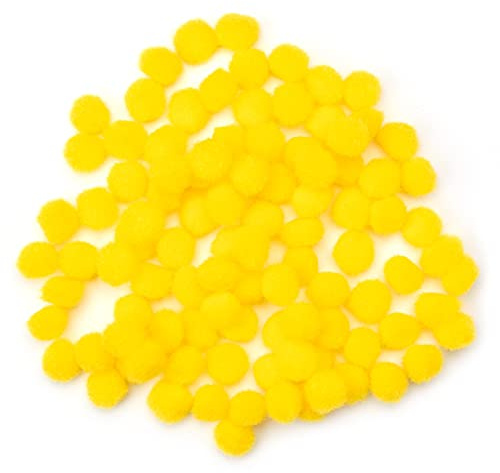 Cousin DIY Yellow 1/2 inch Poms, 100 Pack