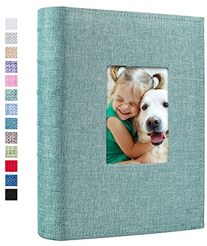 Vienrose Photo Albums 6x4 300 Pockets Linen Frame Cover with Memo Areas Photobook Large Capacity Pictures Book for Wedding Family Baby Vacation