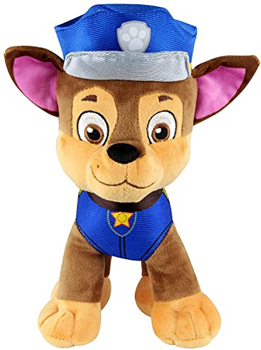 P:os 76963 PAW Patrol - Kuschel-Tier Hund Chase, Helfer auf vier Pfoten, ca. 27,5 cm groß, süßes Plüsch-Tier zum Spielen und Kuscheln, ideal als Geschenk für Jungen und Mädchen