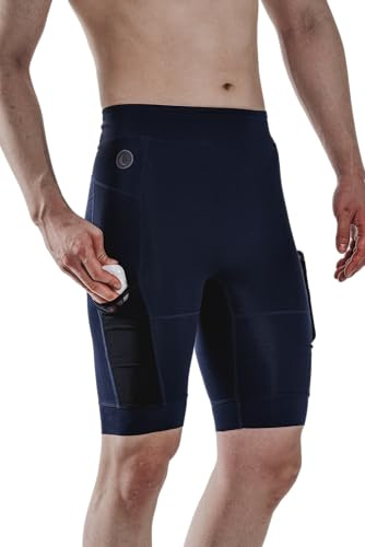 LESTE SkinWrap Cargo 5 – Mens Compression Pants Quick Dry Running Tights Lightweight Workout Leggings Training Sports (Medium) Navy