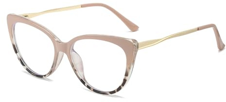 Cyxus Occhiali Luce Blu Uomo Donna Moda Montature Cat-Eye Leggero TR90 Occhiali Anti Mal di Testa Affaticamento Degli Occhi （8144T37 Rosa Leopardo）