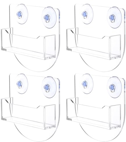 PATIKIL 4 Pièces Porte-Cartes De Visite À Montage Sur Fenêtre Transparent | Porte-Cartes De Visite En Acrylique Avec Ventouses, Pochette Simple Support D’Affichage Extérieur Exposition