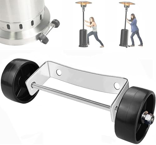 Patio-Heater Moving Wheel - Stainless Steel Wheel, Silver Bracket Wheel | Patio Heater Black Wheels, Propane Heater Wheels, Patio Heater Wheel Kit, For Mushroom Umbrella-Type Round Bottom Heaters