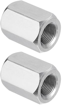 PATIKIL 304 Stainless Steel Hex Coupling Nuts M14x1-Pitch 30mm 2Pcs | 1.2 Length Fully Threaded Rod Coupling Nut Studding Connector Fasteners Silver Tone