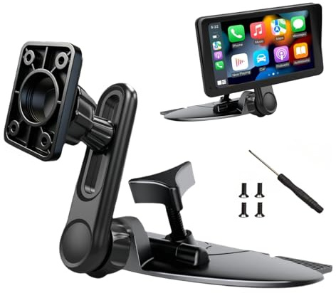 Epronic Extended CD Slot Mount for CarPlay Screen with Screws Adjustable Arm and 360° Rotating Universal Head 17mm Compatible with in-Car Monitors CD Slot CarPlay Mount