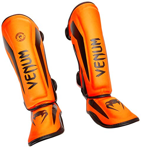 Venum Kids Elite Shinguards, Neo Orange, Medium (6-8 Years)