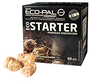ECO-PAL - Encendedor ecológico para chimenea, para barbacoas, lana de madera orgánica, para diferentes tipos de chimeneas, larga duración, sin olor (50 unidades)