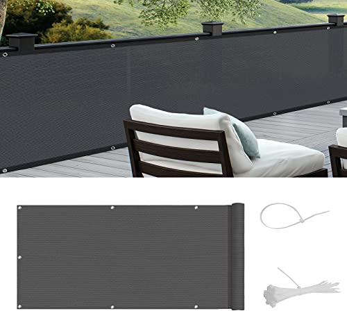 COOL AREA Brise-Vue pour Balcon HDPE Couverture de confidentialité Écran,Vent Protection UV Résistant aux,90x300cm,Anthracite