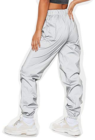 NewL Damen Lauf-/Fahrrad Hose UltraVisible reflektierend, Grau, XXL