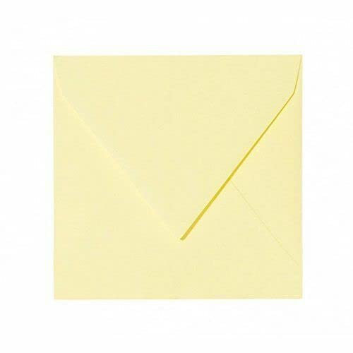 15 x 15 cm Inflation Briefumschläge, Umschläge,quadratisch, naßklebend, Hell Gelb ; 25 Stück