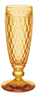 Villeroy & Boch - Boston Safron copa para cava, 120 ml, copa de cristal para Champagne y vino espumoso, apta para lavavajillas, amarillo