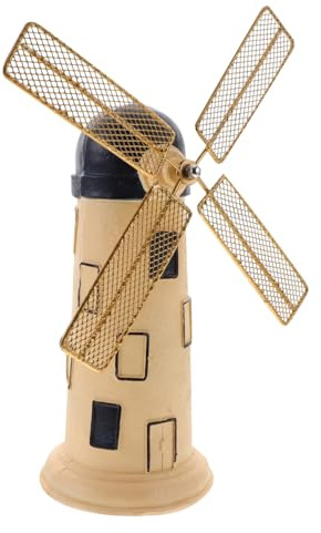 Adorno de Molino de Viento de Resina, Mini Modelo Portátil de Escritorio