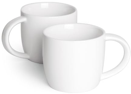 Tacuhy Set di 2 tazze da cappuccino in ceramica, 230 ml, per cappuccino, espresso, latte (bianco)