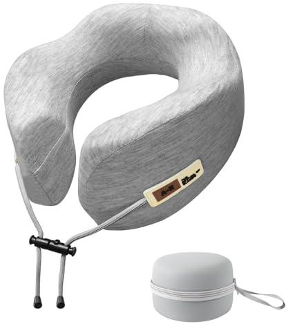 HahaGo Almohada Cervical, cojín Cervical de avión, cojín Cervical de Espuma viscoelástica, Almohada de Viaje Multifuncional para Adultos (Gris Claro)