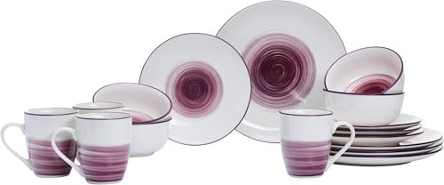 Servizio combinato Luna, 16 pezzi, bordeaux