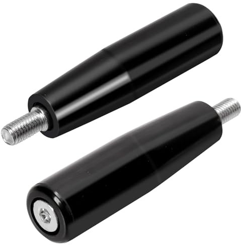 Swpeet Lot de 2 volants rotatifs à tige filetée mâle M10 × 100 mm, poignée de machine, poignée tournante, manivelle pour fraiseuse, tour, meuleuse, perceuse