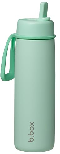 b.box Insulated Flip Top Drink Bottle, Triple Layer Stainless Steel, Keeps Drinks Cold up to 44 Hours, Leak-Proof Lid with Stainless Steel Straw, Ideal for Travel & Sports, BPA Free, 690ml