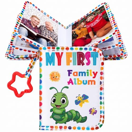 My First Family Album for Baby Holds 17 4x6 Pictures Baby Photo Album Soft Cloth Book for Kids Toddlers Family Memory Gift(Classic)