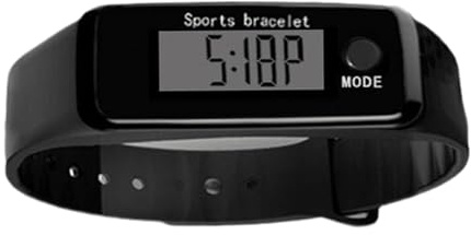 Orologio contapassi con display a LED, fitness tracker elettronico, impermeabile, leggero, ideale per sport all'aria aperta, contapassi, distanza calorie, lunga durata della batteria, nero e bianco