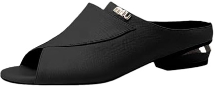 Generico Scarpe Decolte Donna Tacco Medio Sandali Estivi Pantofole da Donna Per L'Uso All'Aperto,Sandali Alla con Bocca Di Pesce,Grandi Dimensioni,con Tacco Pantofole Chiuse (Black,40)