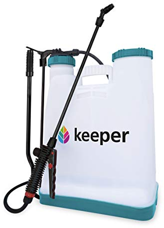 Keeper Pulvérisateur à pression Sac à dos Garden 16. Cloche herbicide. Pulvérisateur désinfectant. Pulvérisation réglable. Lance ergonomique. 16 l