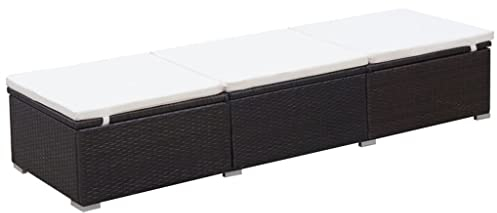 vidaXL Sonnenliege Poly Rattan Gartenliege Strandliege Liegestuhl Relaxliege