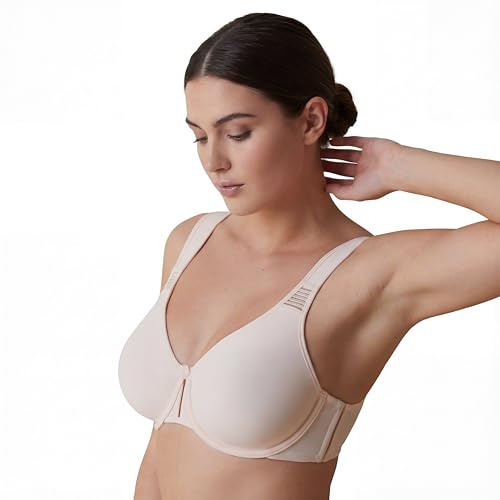 Selene, Sujetador Reductor para Mujer con Tirantes Anchos Comfort y Aro, Sin Relleno, Colección Lorea, Color Rosa, Talla 105D