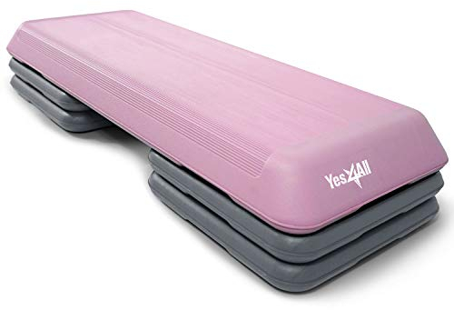 Yes4All CAWR Plataforma aeróbica unisex para adultos, rosa/gris con 4 bandas, tamaño Health Club, X-Grande